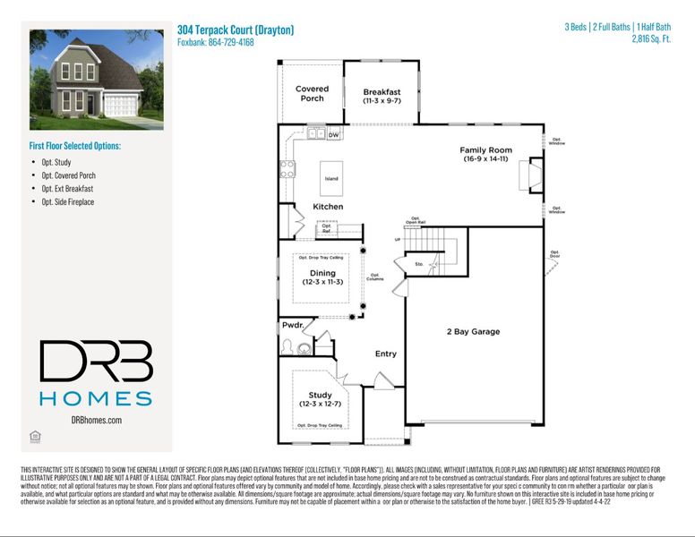2D floor plan layout of this home in Foxbank, Gray Court, SC (Image 3).