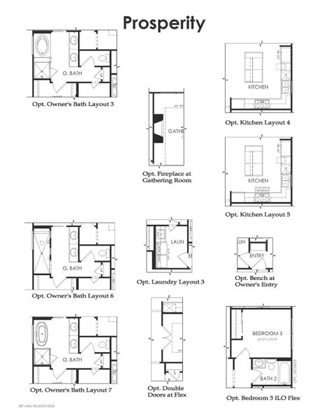 2D floor plan layout for the Prosperity by Del Webb in Del Webb Fulshear, Fulshear, TX (Image 27).