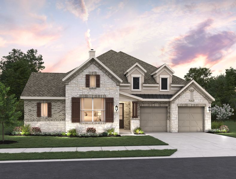 Representative exterior photo of a completed home built from the Ellington by Ashton Woods in Megan's Landing, Castroville, TX (Image 15).