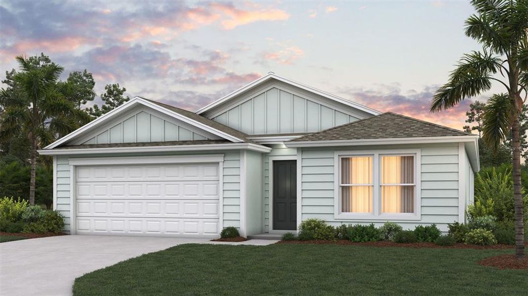 Front exterior of a new home in , Palm Coast, FL, highlighting curb appeal (Image 1). Front exterior of a new home in , Palm Coast, FL, highlighting curb appeal (Image 1).