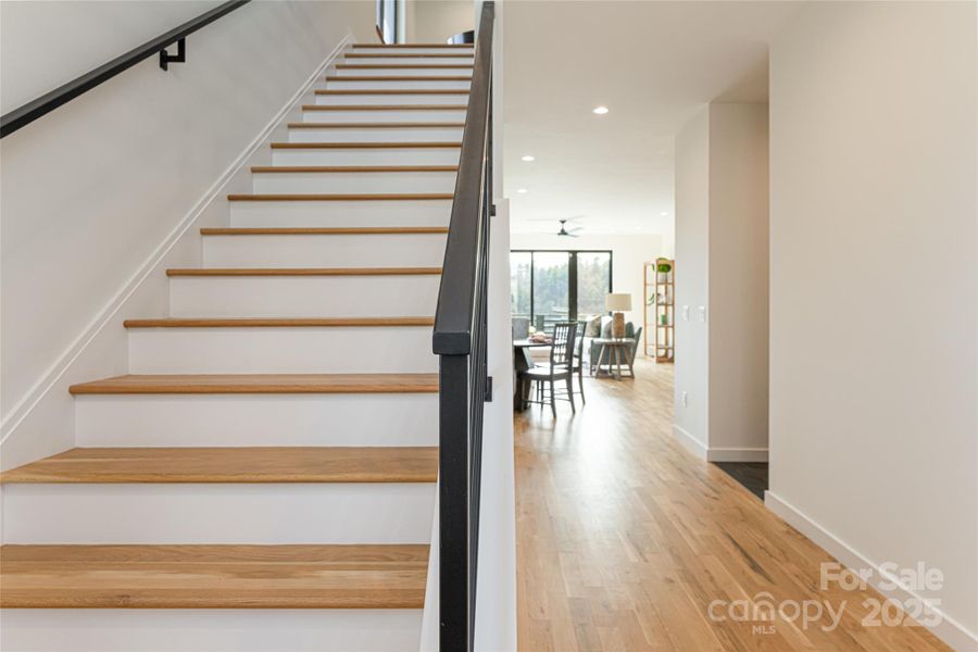 Harwood floors continue upstairs Harwood floors continue upstairs