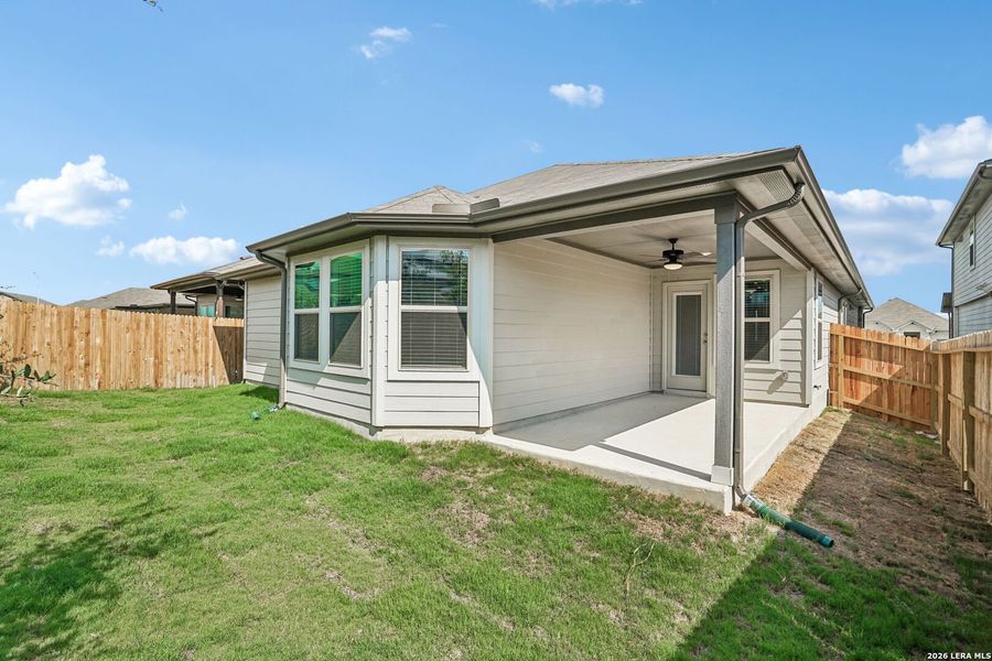 Exterior details and patio area of a home in Legendary Trails - Premier Series, Cibolo (Image 3).