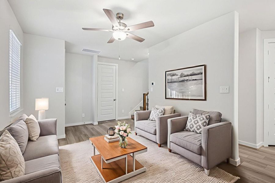 Furnished interior view inside a new home in Spring Brook Village - City Series, Houston (Image 5). Furnished interior view inside a new home in Spring Brook Village - City Series, Houston (Image 5).