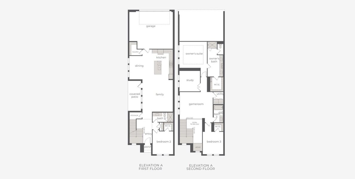 2D floor plan layout for the Bella by Normandy Homes in The Heights at Uptown, Celina, TX (Image 3). 2D floor plan layout for the Bella by Normandy Homes in The Heights at Uptown, Celina, TX (Image 3).
