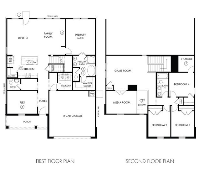 2D floor plan layout of this home in Pine Lake Cove - Classic Series, Montgomery, TX (Image 3).