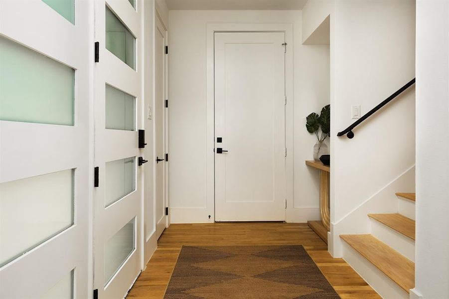 Private entry from attached garage