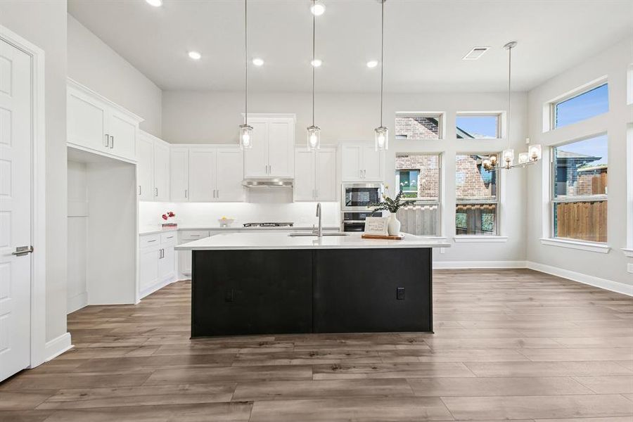 Furnished interior view inside a new home in Elements at Viridian - Garden Series, Arlington (Image 6). Furnished interior view inside a new home in Elements at Viridian - Garden Series, Arlington (Image 6).