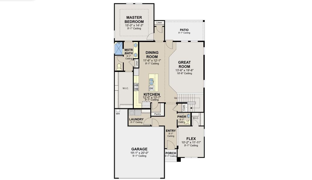 2D floor plan layout for the Bandera by Hakes Brothers in Veranda Signature, San Antonio, TX (Image 3).