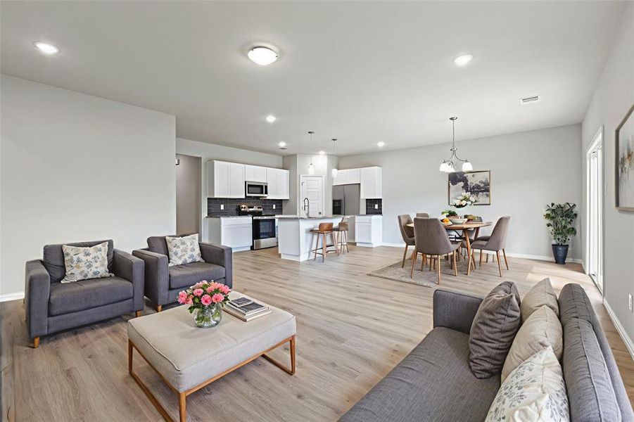 Furnished interior view inside a new home in Trails of Fossil Creek, Fort Worth (Image 13). Furnished interior view inside a new home in Trails of Fossil Creek, Fort Worth (Image 13).