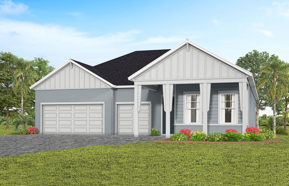 Representative exterior photo of a completed home built from the Mahogany by Pulte Homes in Lakehaven Estates, Clermont, FL (Image 12). Representative exterior photo of a completed home built from the Mahogany by Pulte Homes in Lakehaven Estates, Clermont, FL (Image 12).