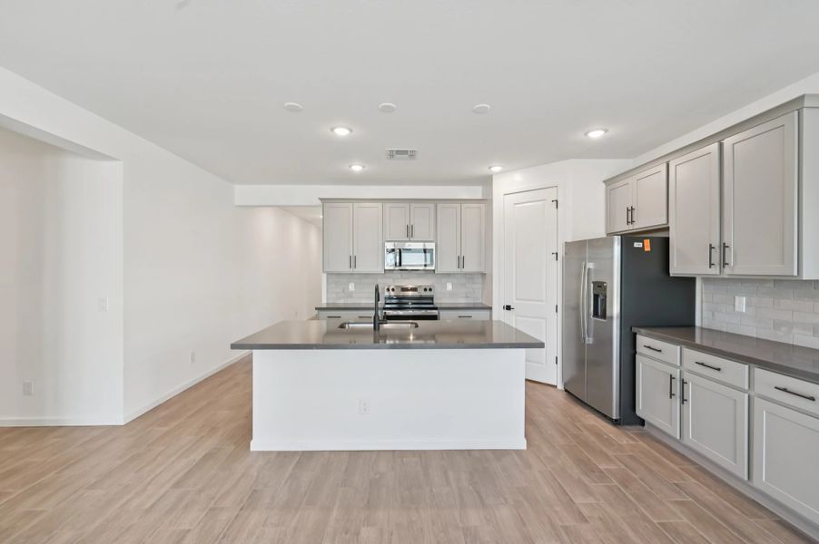 Opal RV Kitchen featuring the Foundry Collection. Not actual home