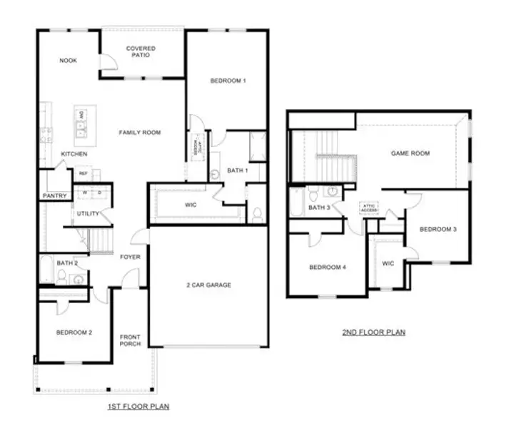 2D floor plan layout of this home in Sanger Circle, Sanger, TX (Image 2).