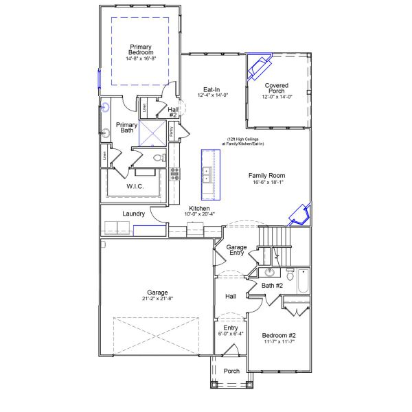 2D floor plan layout of this home in Grand Park, Leland, NC (Image 4).