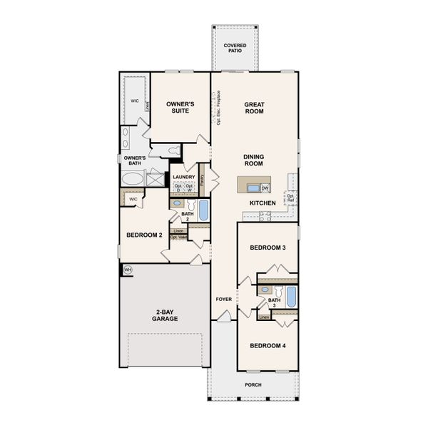 2D floor plan layout of this home in Barton Hills, Spring Hill, TN (Image 3).