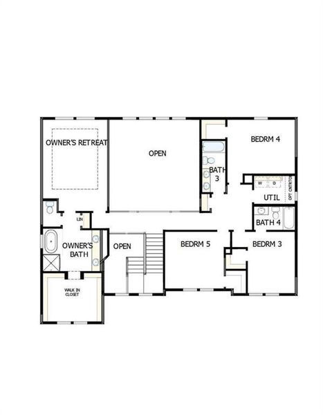 2D floor plan layout of this home in Havencroft, Woodstock, GA (Image 2).