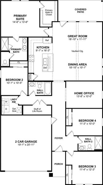 The Passionflower II floor plan by K. Hovnanian Homes. 1st Floor shown. *Prices, plans, dimensions, features, specifications, materials, and availability of homes or communities are subject to change without notice or obligation.