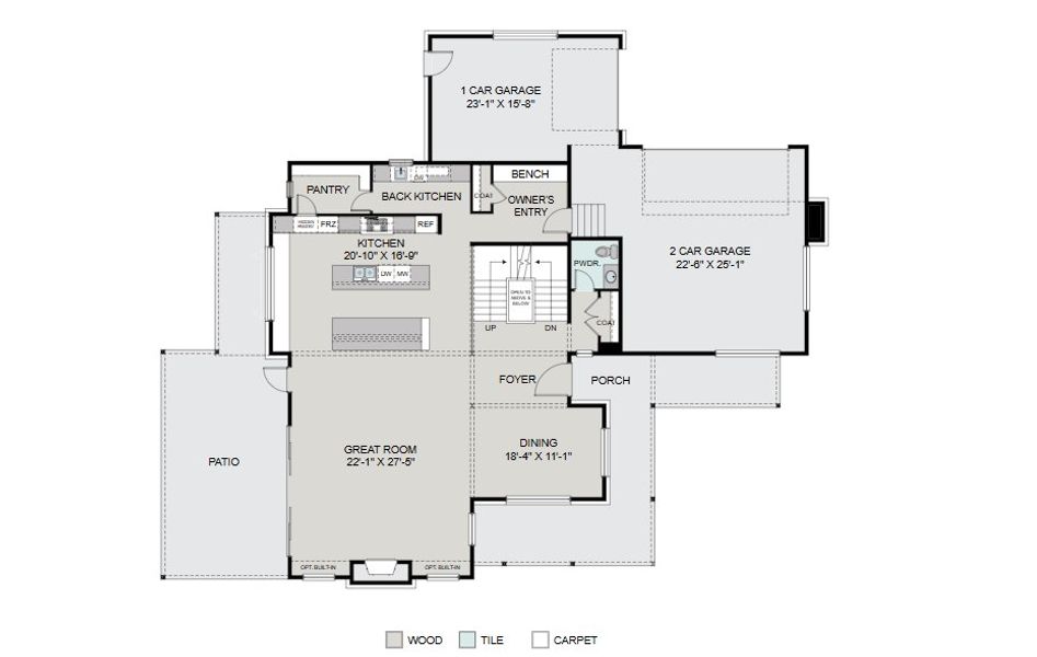 2D floor plan layout for the Birch by Work Shop Colorado in Signature at Crystal Valley, Castle Rock, CO (Image 6).