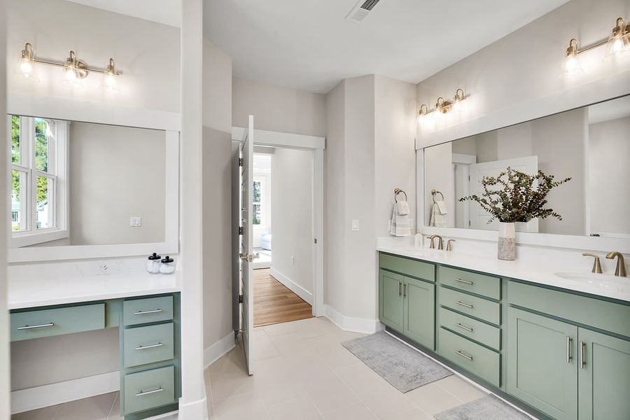 Furnished interior view inside a new home in The Bluffs On the Cape Fear, Leland (Image 34).