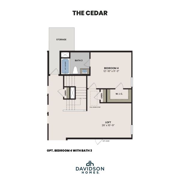 2D floor plan layout for the The Cedar D by Davidson Homes LLC in Saddle Creek Ranch, Cibolo, TX (Image 15).