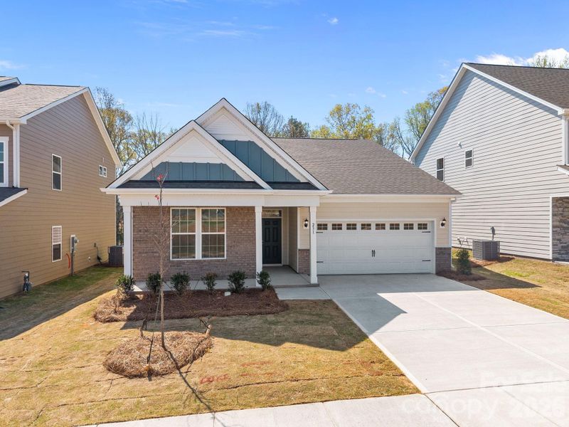 Front exterior of a new home in McFarland Estates, York, SC, highlighting curb appeal (Image 15). Front exterior of a new home in McFarland Estates, York, SC, highlighting curb appeal (Image 15).