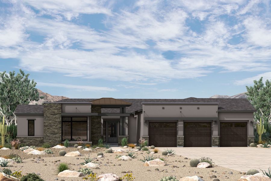 Representative exterior photo of a completed home built from the The Ocotillo by David Weekley Homes in Preserve Ranch, Scottsdale, AZ (Image 2). Representative exterior photo of a completed home built from the The Ocotillo by David Weekley Homes in Preserve Ranch, Scottsdale, AZ (Image 2).