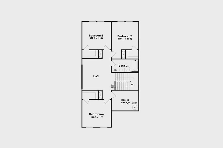 2D floor plan layout of this home in Pelham Crossing Villas, Greenville, SC (Image 5).