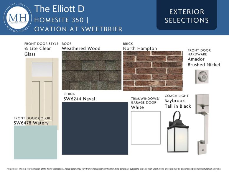 Sample of building materials used in homes in Ovation at Sweetbrier, Durham (Image 4). Sample of building materials used in homes in Ovation at Sweetbrier, Durham (Image 4).