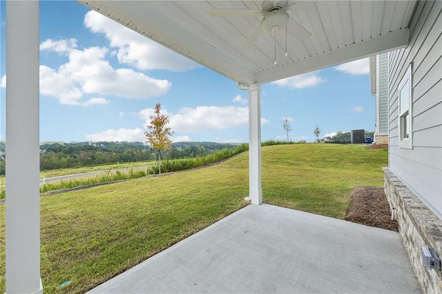 Exterior details and patio area of a home in The Hills at Cedar Creek, Winder (Image 3).