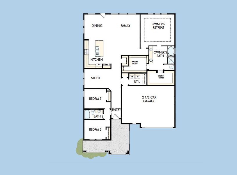 2D floor plan layout for the The Trailwind by David Weekley Homes in Whitley Preserve – Enclave Collection, Mint Hill, NC (Image 4).