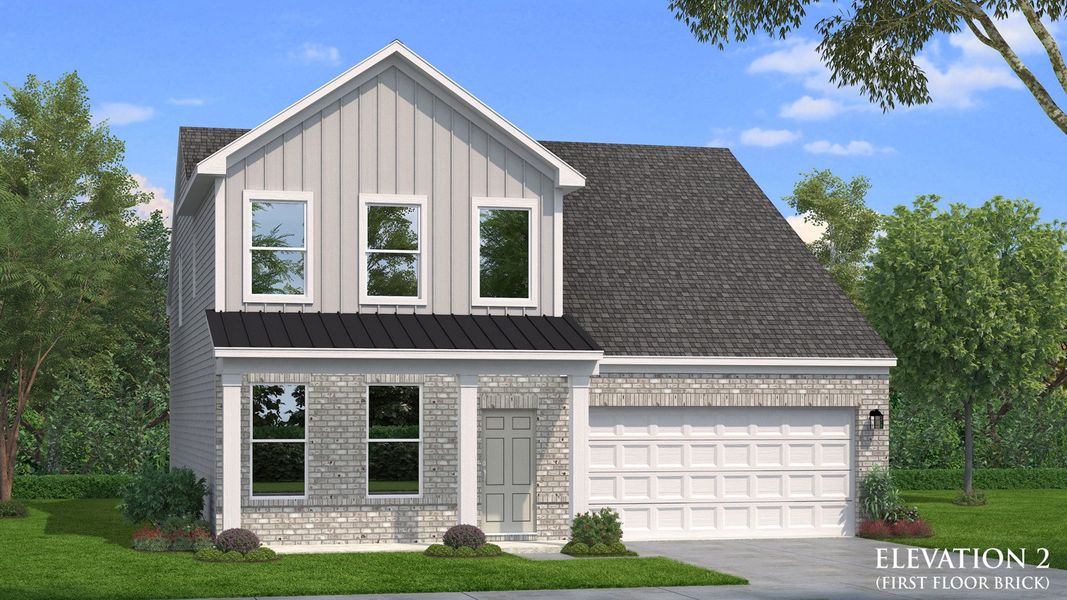 Representative exterior photo of a completed home built from the Lassiter by DRB Homes in Mason Glenn, Franklinton, NC (Image 7).