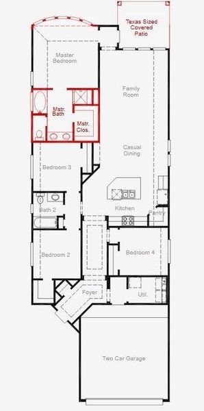2D floor plan layout of this home in Bridgeland, Cypress, TX (Image 4). 2D floor plan layout of this home in Bridgeland, Cypress, TX (Image 4).