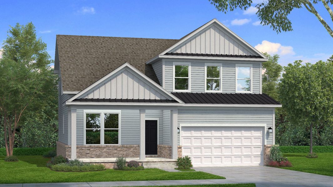 Representative exterior photo of a completed home built from the Bedford by DRB Homes in Riley Farms, Rockvale, TN (Image 1).