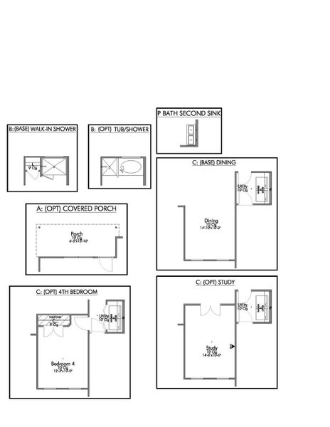 2D floor plan layout for the The 1475 by Stylecraft Builders in Arroyo Ranch, Seguin, TX (Image 4).