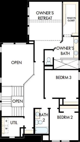 2D floor plan layout of this home in Jubilee - Grove Row Collection, Hockley, TX (Image 6).