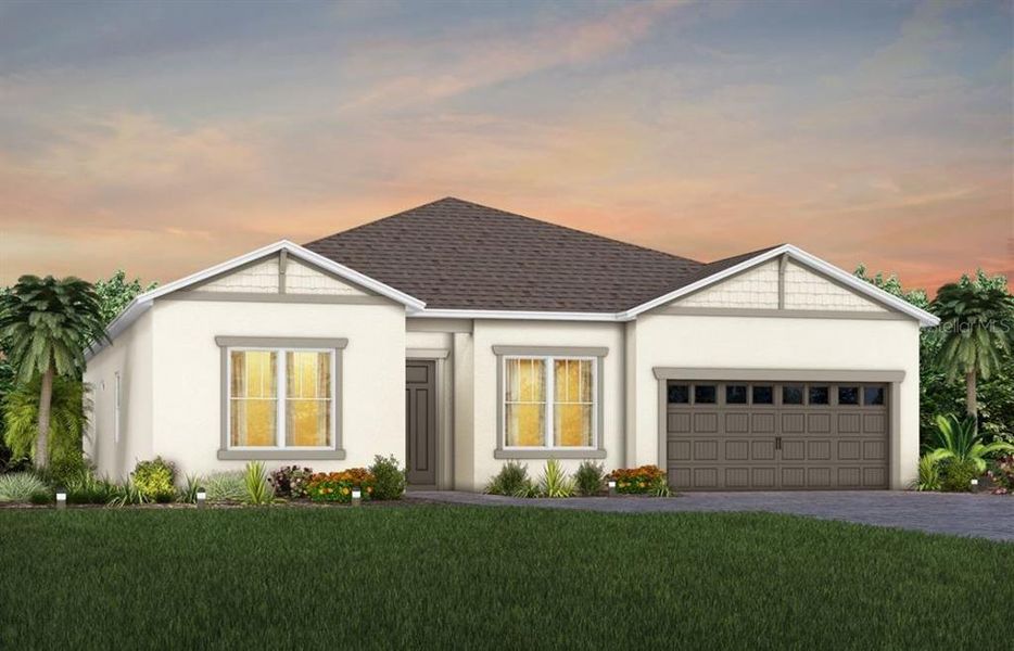 Exterior Design. Artistic rendering for this new construction home. Pictures are for illustrative purposes only. Elevations, colors and options may vary.