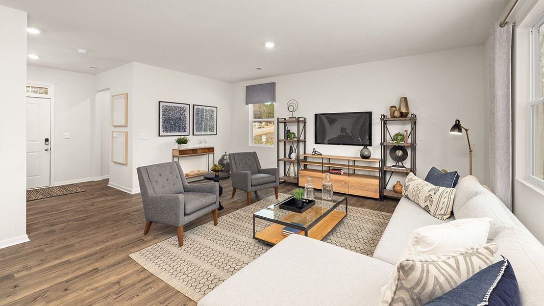 Representative furnished interior of a home built from the Flora by D.R. Horton in Sheffield Highlands, Dallas (Image 13).