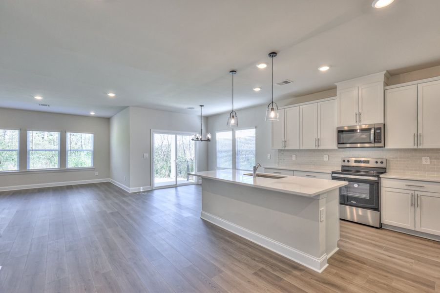 Enjoy your morning coffee at the stunning kitchen island.