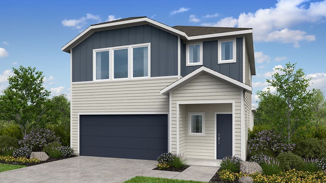 Representative exterior photo of a completed home built from the Merlin by Taylor Morrison in Longview 40s, Del Valle, TX (Image 5).