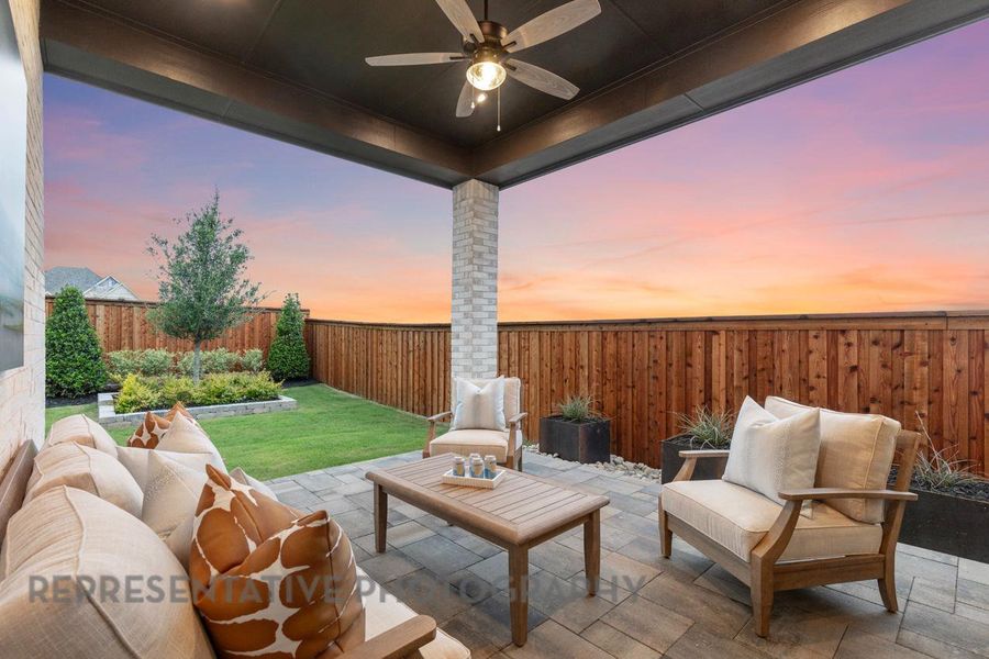 Exterior details and patio area of a home in Wolf Ranch, Georgetown (Image 20).