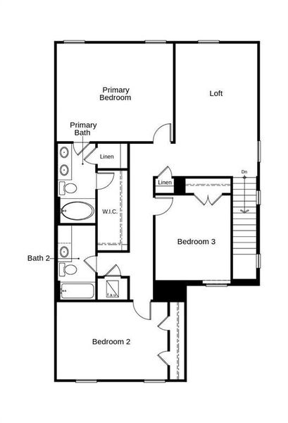 This floor plan features 3 bedrooms, 2 full baths, 1 half bath, and over 2,200 square feet of living space.