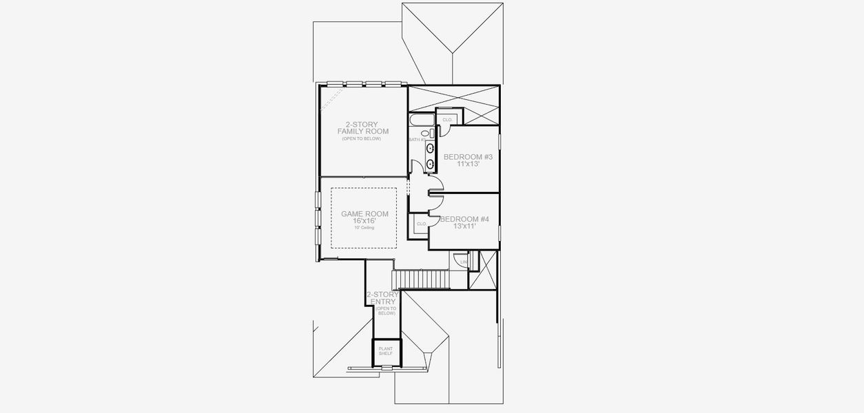 2D floor plan layout for the 2594W by Perry Homes in Walsh Ranch 50', Aledo, TX (Image 5).