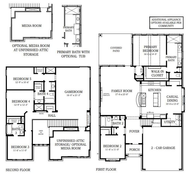 2D floor plan layout for the Acadia by Chesmar Homes in Lakes of Cane Island, Katy, TX (Image 4).