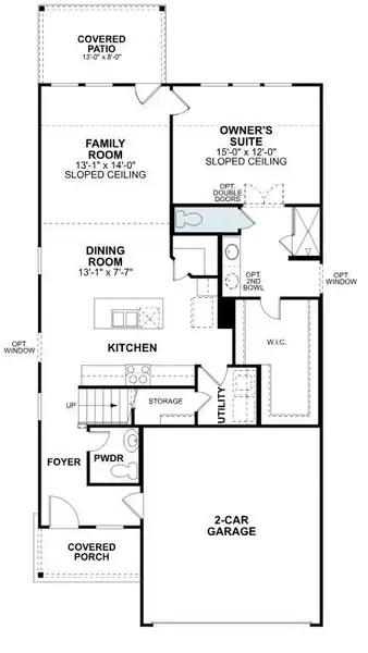 2D floor plan layout of this home in Lone Star Landing, Montgomery, TX (Image 4).