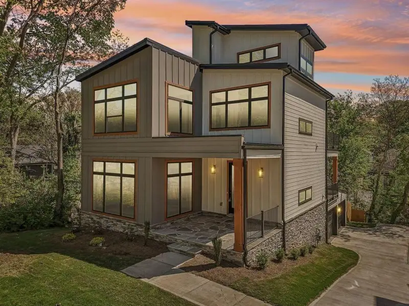 Front exterior of a new home in , Atlanta, GA, highlighting curb appeal (Image 1). Front exterior of a new home in , Atlanta, GA, highlighting curb appeal (Image 1).