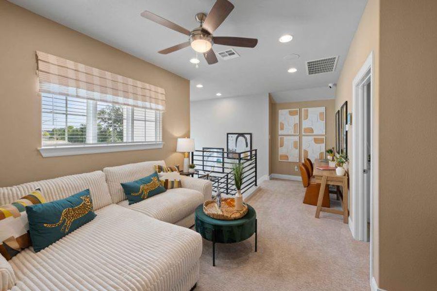 Furnished interior view inside a new home in Cross Creek, Cedar Park (Image 10). Furnished interior view inside a new home in Cross Creek, Cedar Park (Image 10).