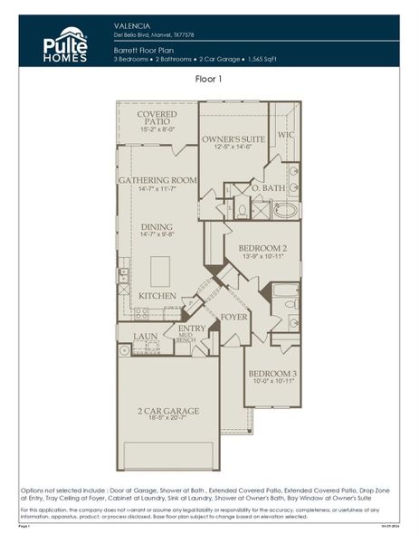2D floor plan layout of this home in Valencia, Manvel, TX (Image 3).