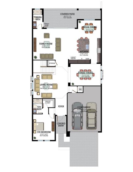 2D floor plan layout of this home in Lotus Edge, Boca Raton, FL (Image 3).