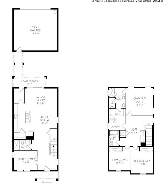 2D floor plan layout of this home in Serenade at Ovation, Winter Garden, FL (Image 4).