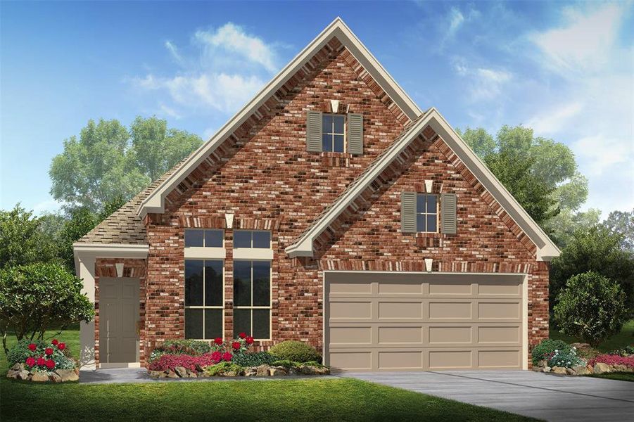 Stunning Cullman II home design by K. Hovnanian Homes with elevation A in the beautiful Windrose Green. (*Artist rendering used for illustration purposes only.)