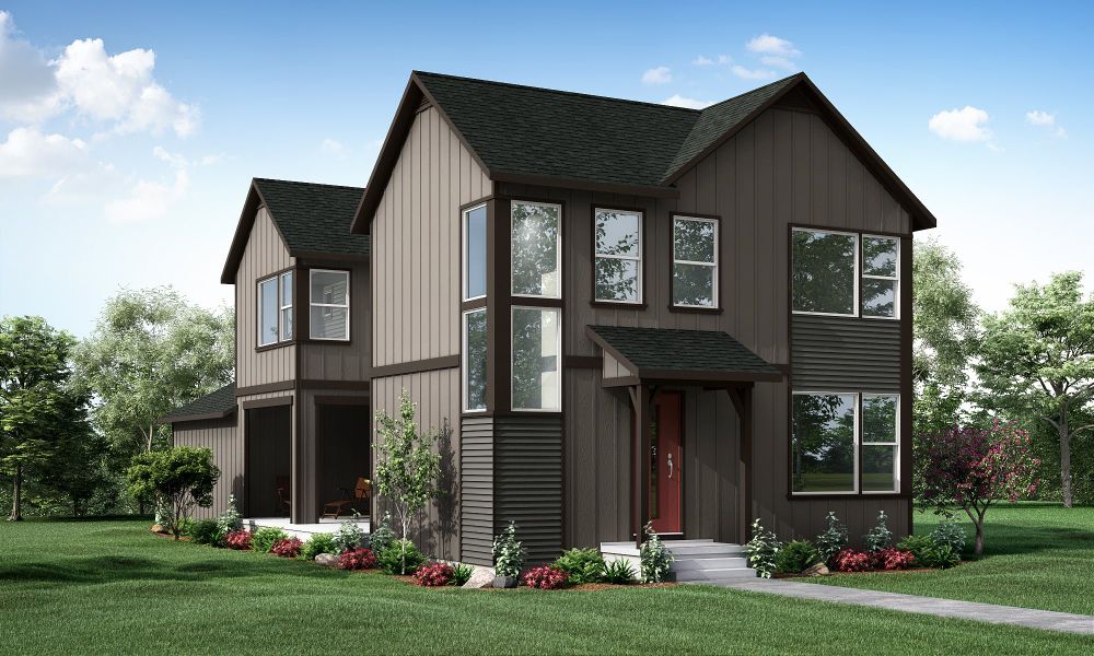 Representative exterior photo of a completed home built from the Newton by Hartford Homes in Trailside, Timnath, CO (Image 24).